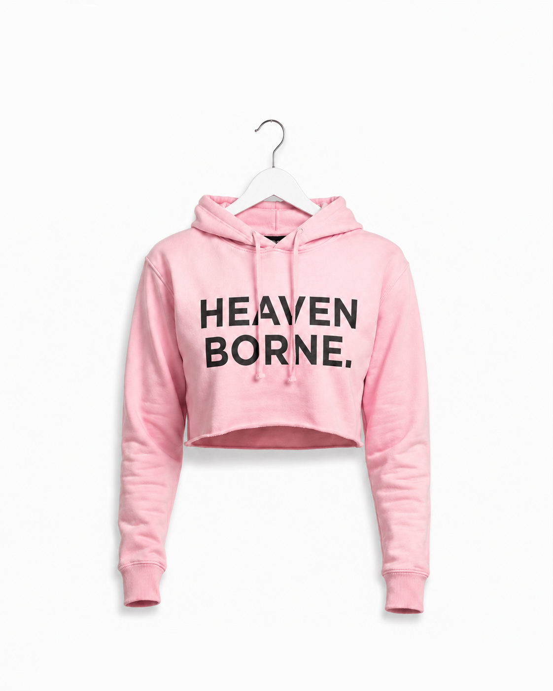 Pink & Black Cropped Hoodie
