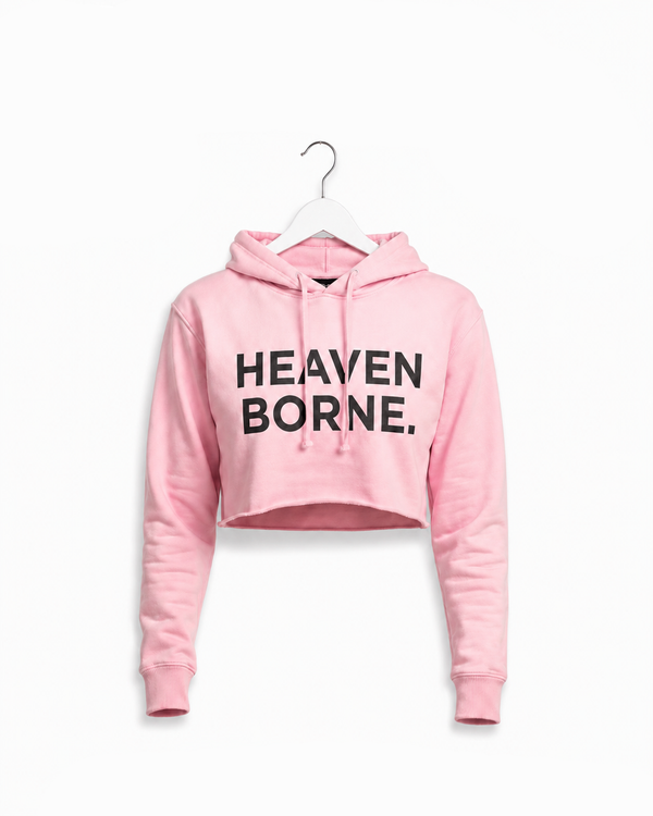 Pink & Black Cropped Hoodie