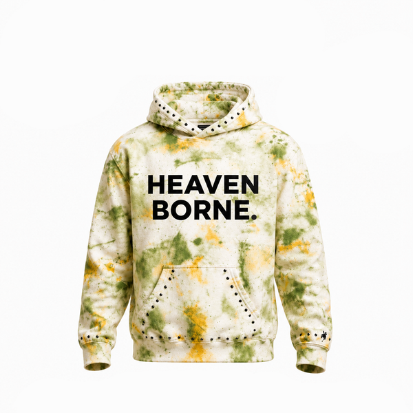 Tie-dye Green and Yellow Pullover Hoodie