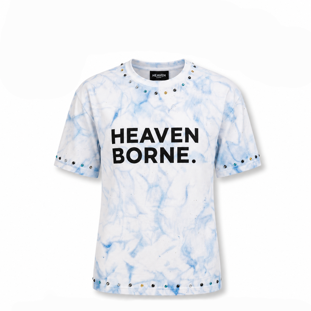 White and Blue Tie-dye T-Shirt